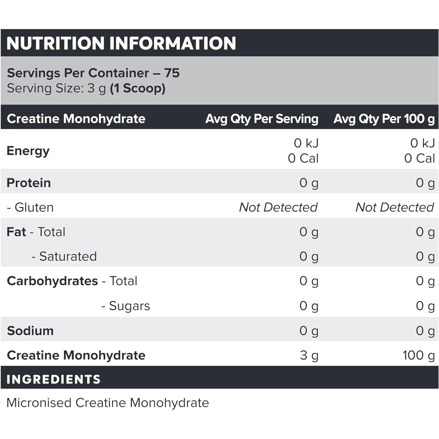 Creatine Monohydrate 225G
