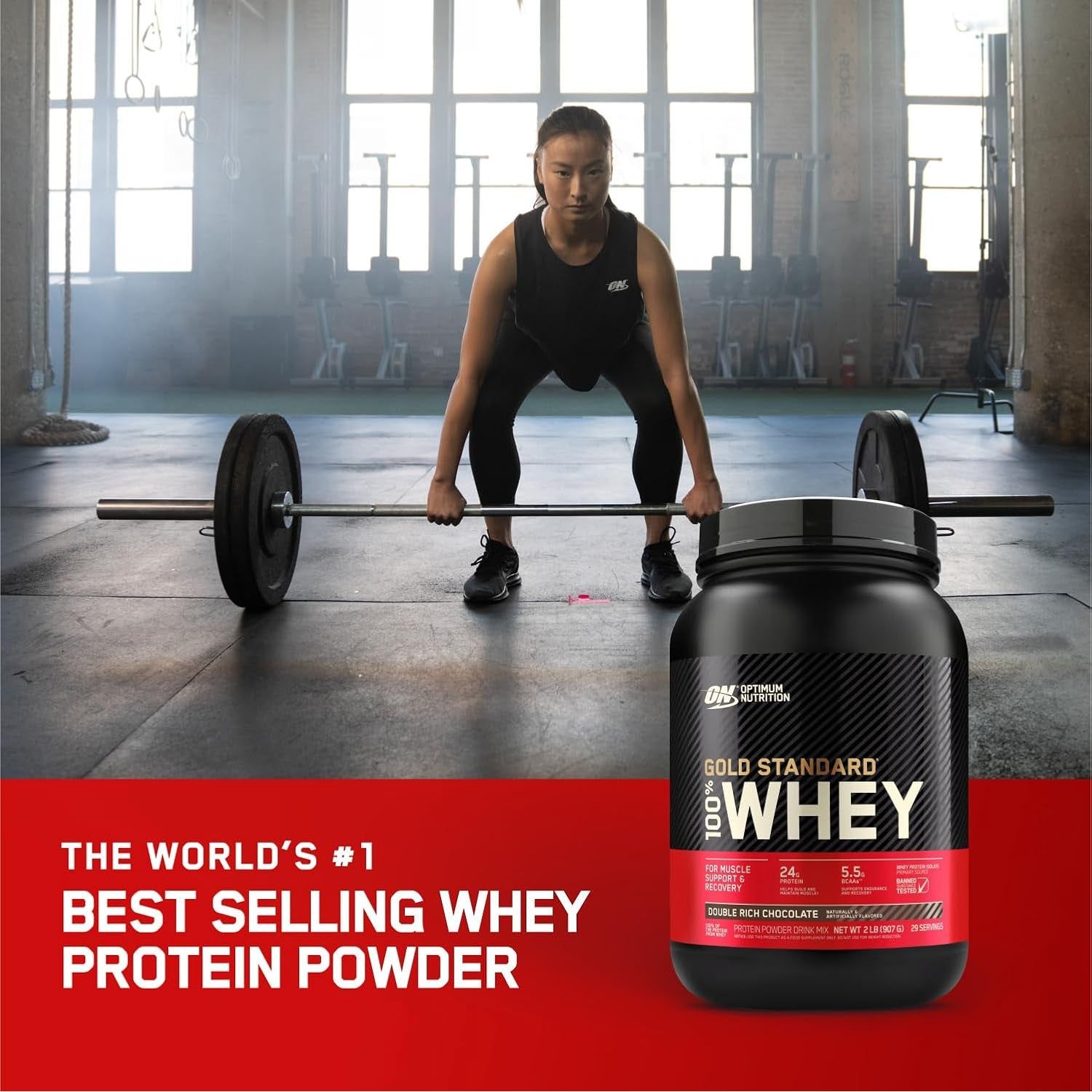 Gold Standard 100% Whey Protein Powder, Vanilla Ice Cream, 907G