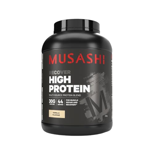 Musashi High Protein Powder, Vanilla, High Protein Supplement, Muscle Growth & Recovery Support, Post-Workout Nutrition, 2kg