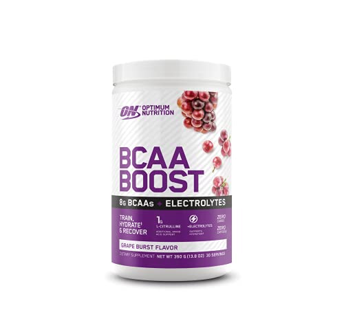 OPTIMUM NUTRITION BCAA BOOST 8g BCAA + Electrolytes Powder, Grape Burst Flavour, 390g, 30 Servings