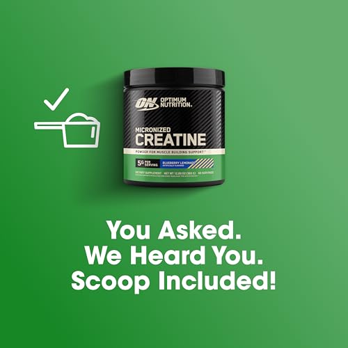 OPTIMUM NUTRITION Flavoured Micronised Creatine Powder, Blueberry Lemonade, 360g, 100% Pure Creatine Monohydrate