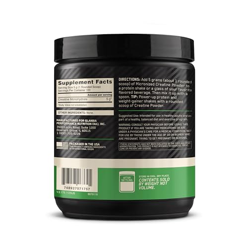 OPTIMUM NUTRITION Micronized Creatine Powder, Unflavoured, 300g, 100% Pure Creatine Monohydrate