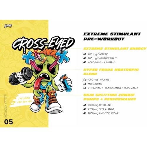 Zombie Labs Cross-Eyed Extreme Stimulant Pre-Workout 40 Serves Epidemic Energy Flavour