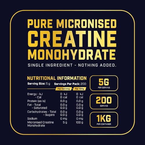 Cyborg Sport Micronised Creatine Monohydrate Powder 1kg | Lab Tested | Pharmaceutical Grade | Easy Mixing | Gym | Strength | Muscle | Brain