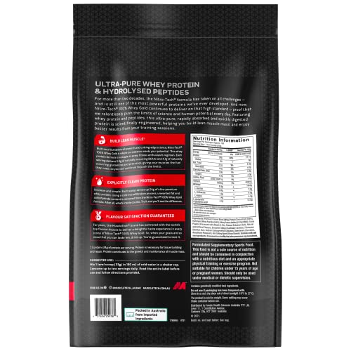 MuscleTech Nitro Tech 100% Whey Gold Double Rich Chocolate 4.54kg AU (RB)