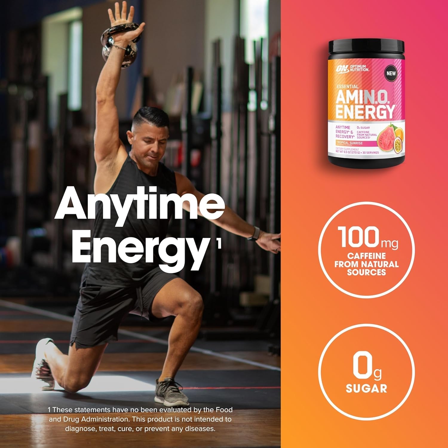Amino Energy Powder 270 G, 30 Servings, Tropical Sunrise