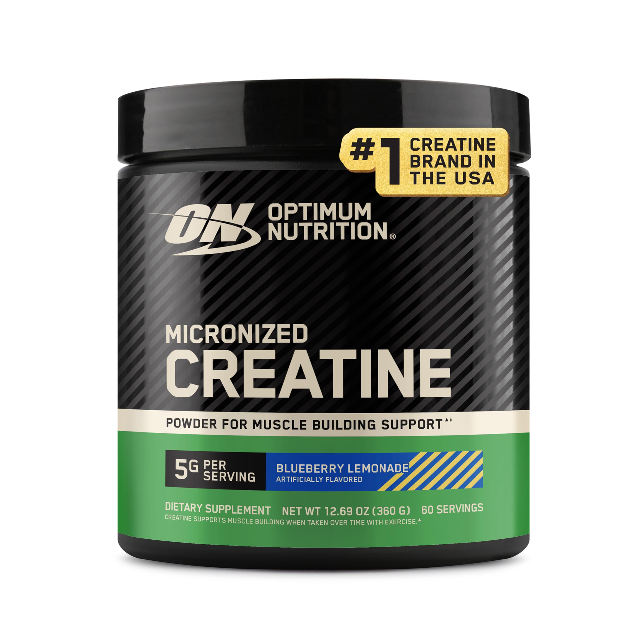 OPTIMUM NUTRITION Flavoured Micronised Creatine Powder, Blueberry Lemonade, 360g, 100% Pure Creatine Monohydrate