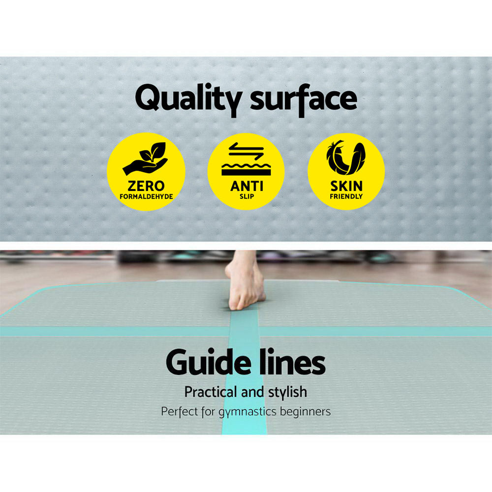 3x1m Inflatable Air Track Mat with Pump Tumbling Gymnastics Green