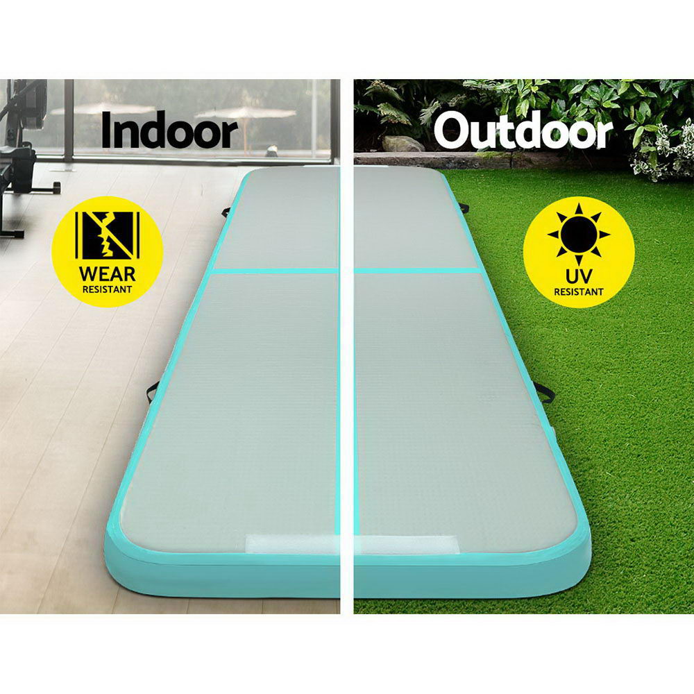 3x1m Inflatable Air Track Mat with Pump Tumbling Gymnastics Green