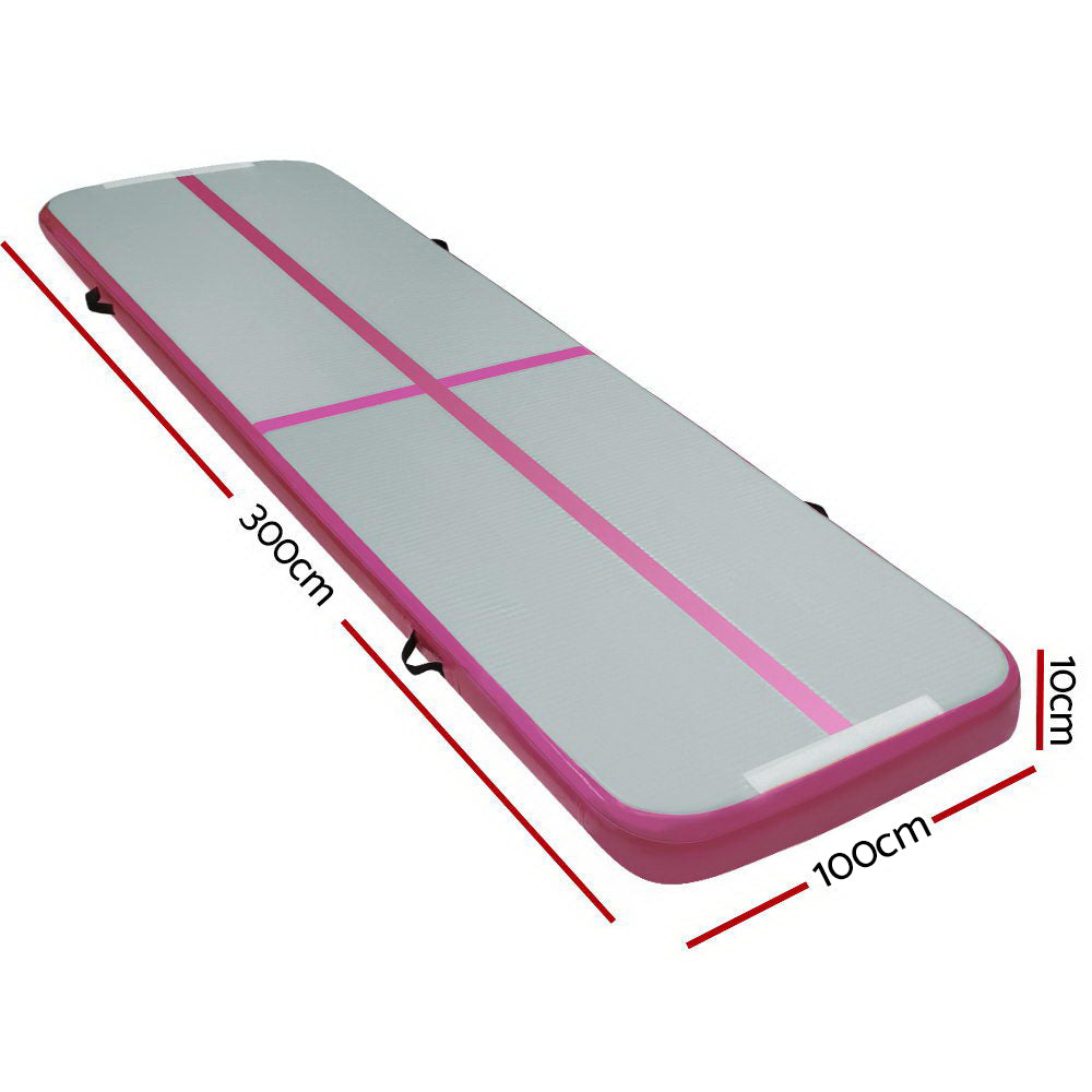 3mx1m Air Track Mat Gymnastic Tumbling Pink and Grey
