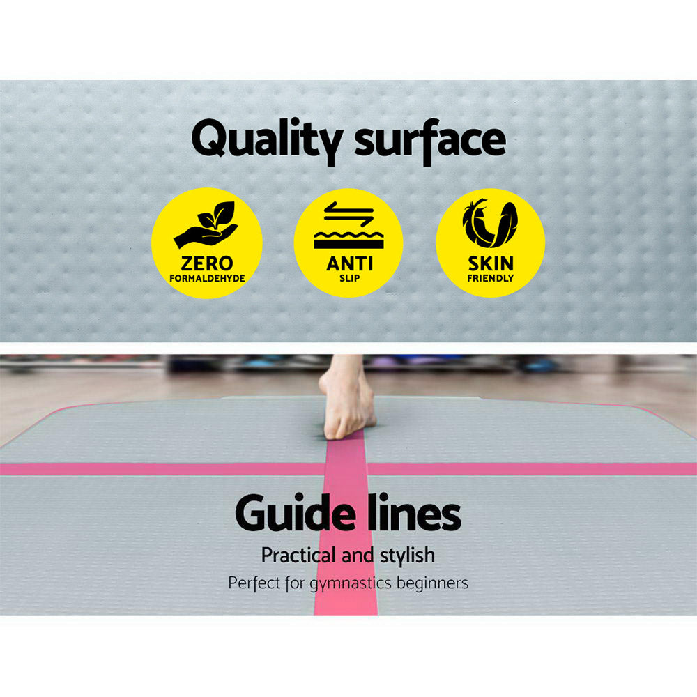3x1m Inflatable Air Track Mat with Pump Tumbling Gymnastics Pink