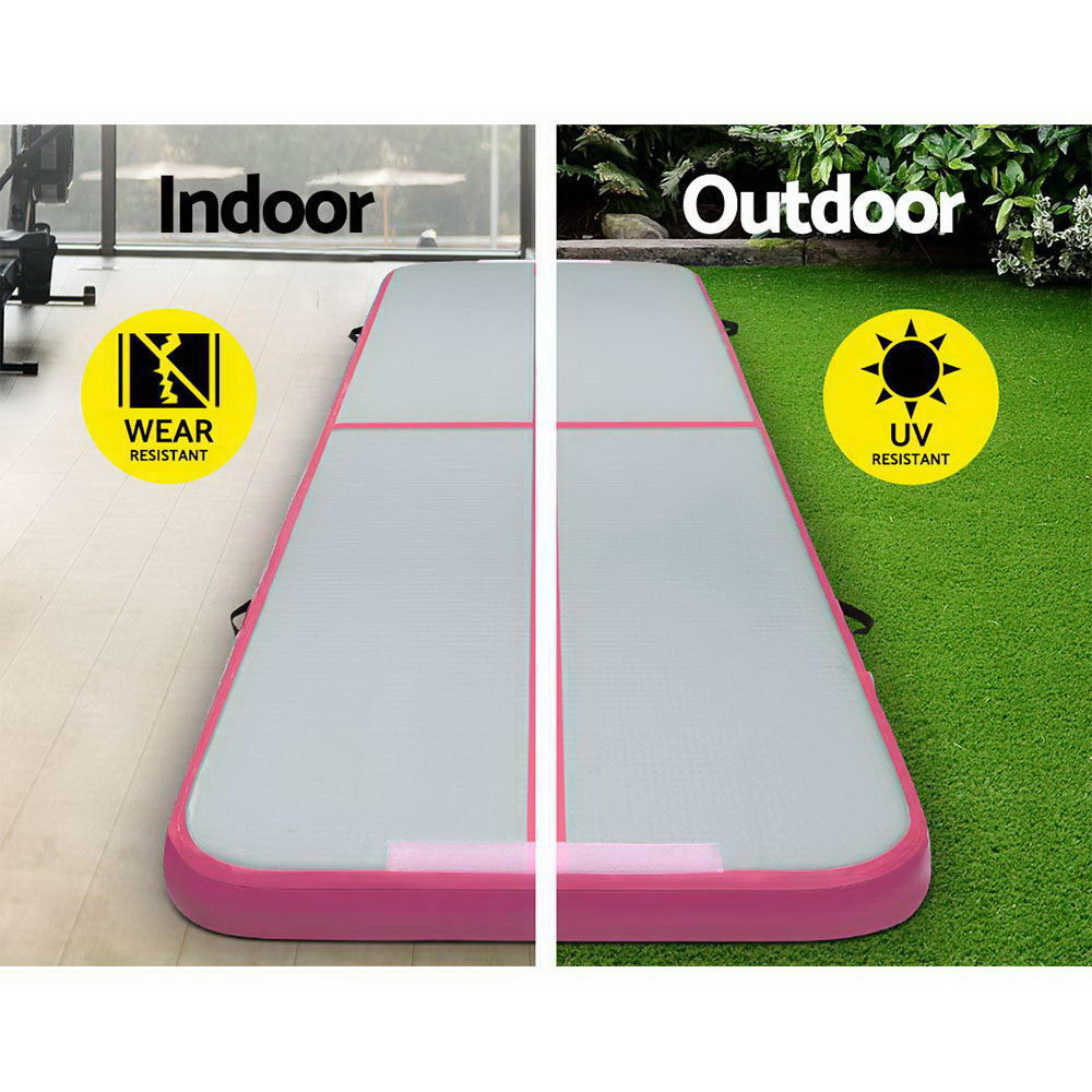 3x1m Inflatable Air Track Mat with Pump Tumbling Gymnastics Pink