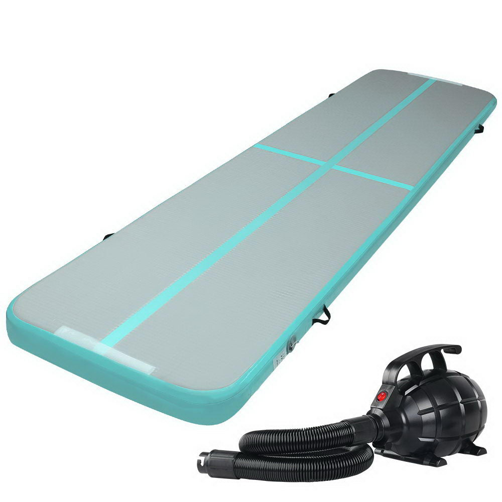 4x1m Inflatable Air Track Mat with Pump Tumbling Gymnastics Green