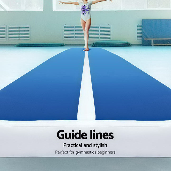 4mx1m Inflatable Air Track Mat 20cm Thick Gymnastic Tumbling Blue And White