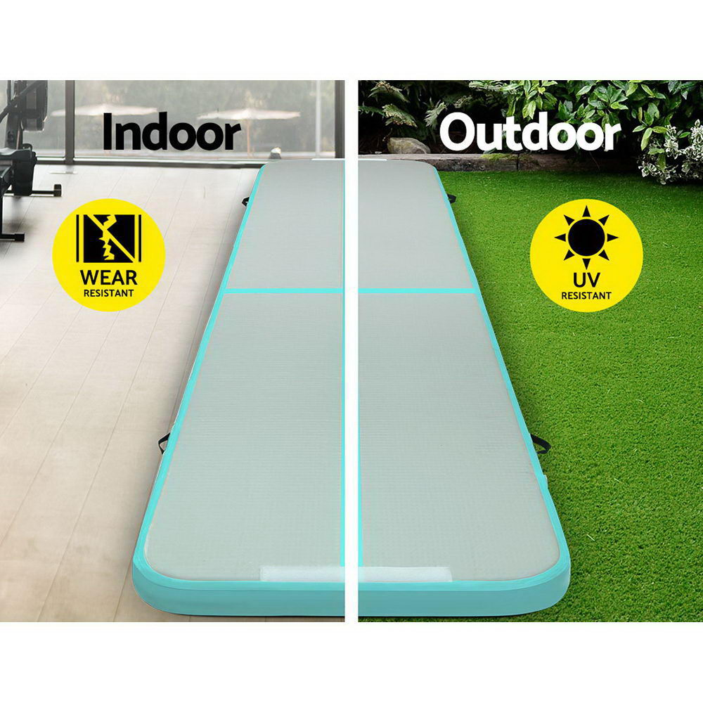 5x1m Inflatable Air Track Mat Tumbling Floor Home Gymnastics Green