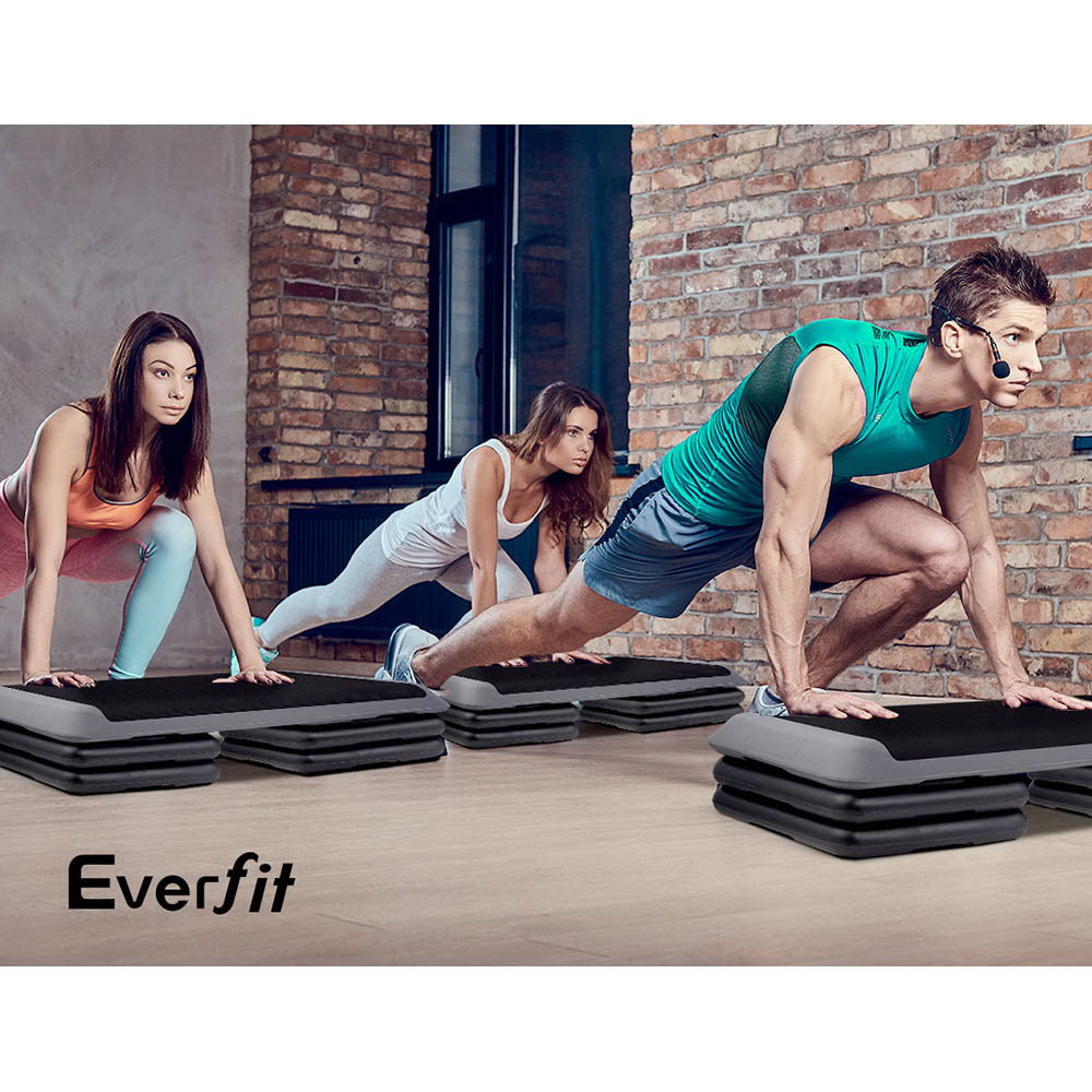 Set of 2 Aerobic Step Risers Exercise Stepper Block Fitness Gym Workout Bench