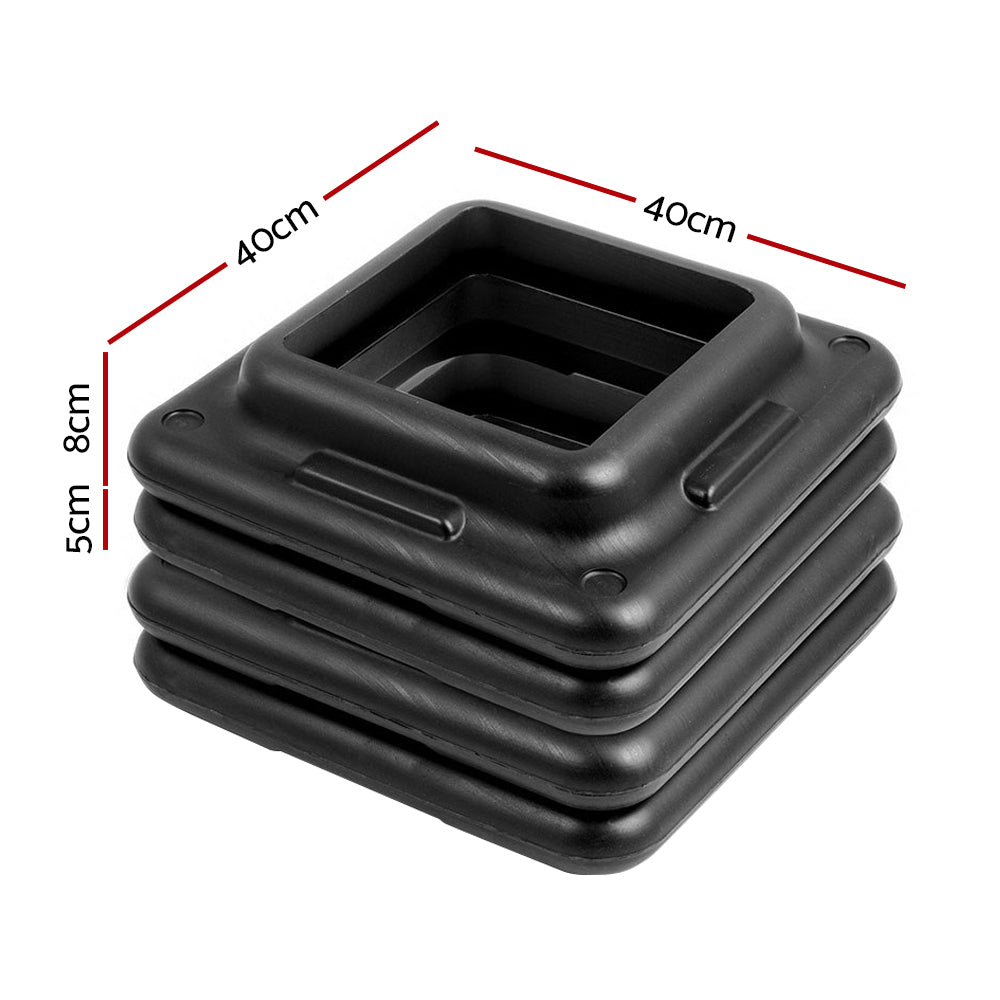 Set of 4 Aerobic Step Risers Exercise Stepper Workout Gym Fitness Bench Platform