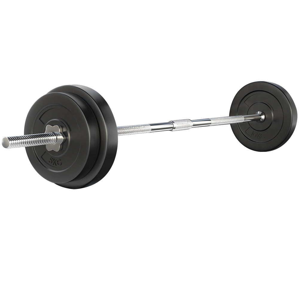 38kg Barbell Weight Set Plates Bar Bench Press Fitness Exercise Home Gym 168cm