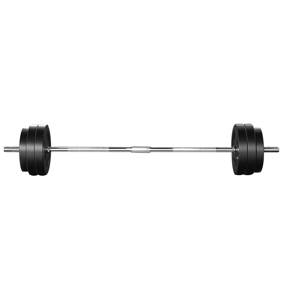 58kg Barbell Weight Set Plates Bar Bench Press Fitness Exercise Home Gym 168cm