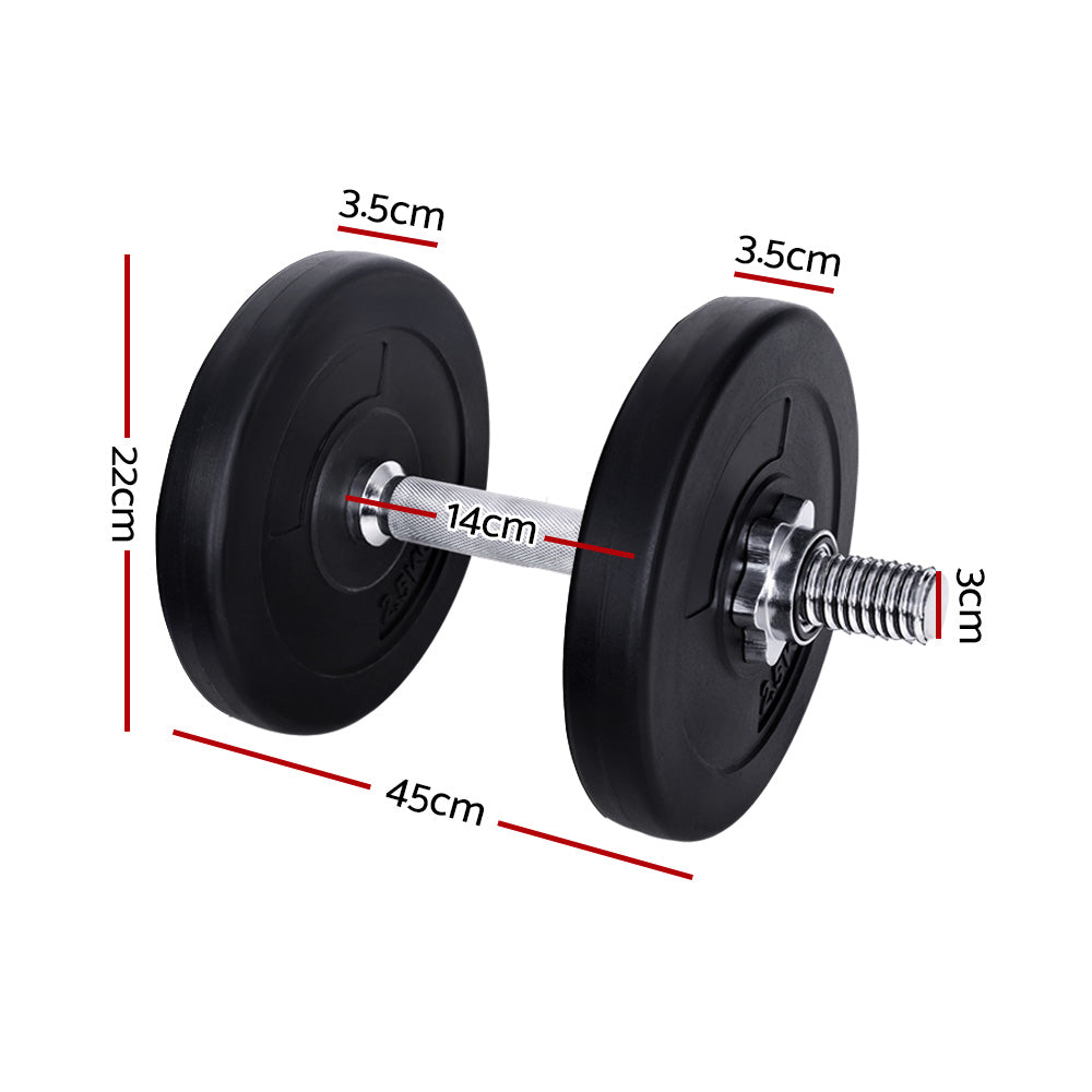 4-Plate 15kg Dumbbells Dumbbell Set Weight Training Plates Home Gym Fitness Exercise