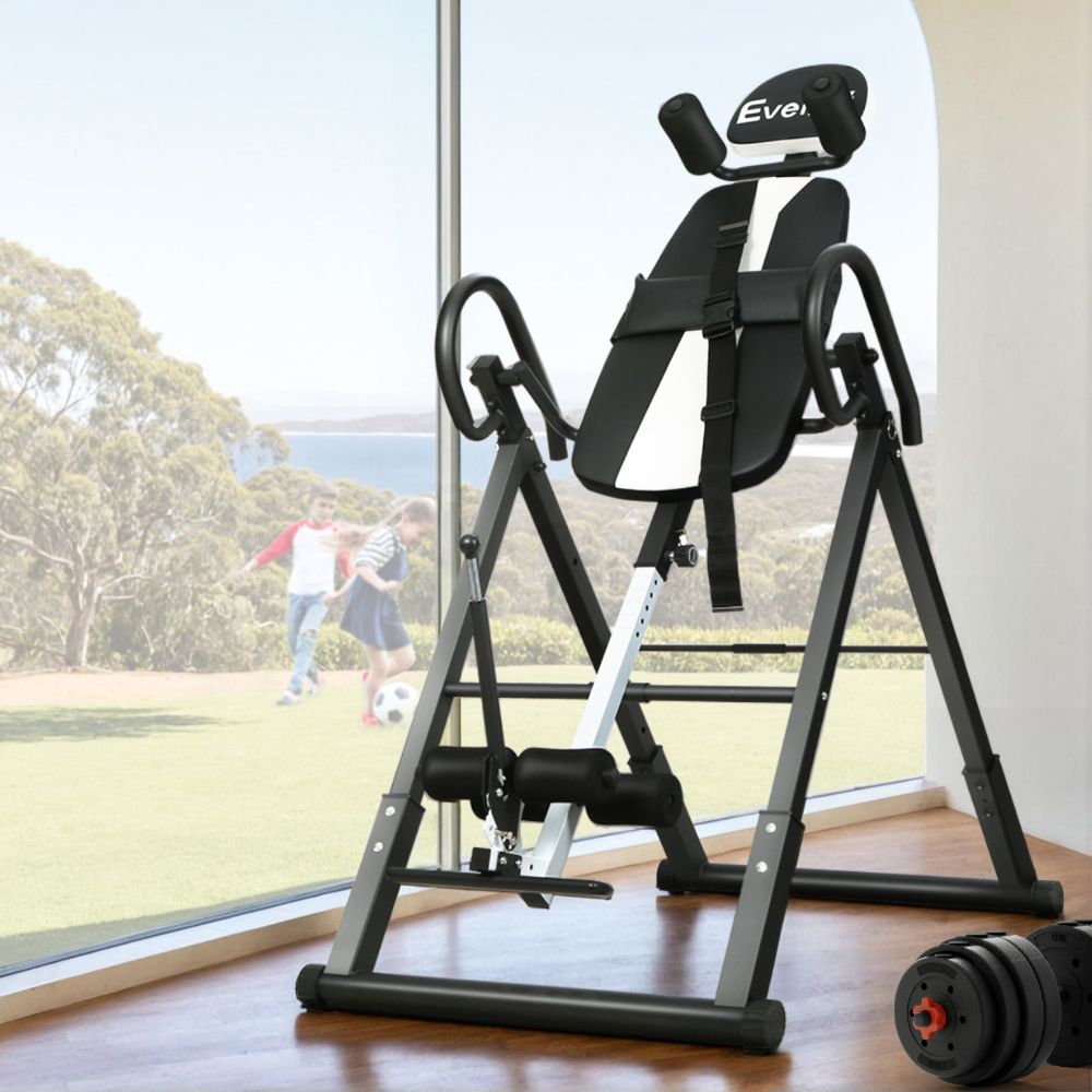 Inversion Table Gravity Exercise Inverter Back Stretcher Home Gym Grey