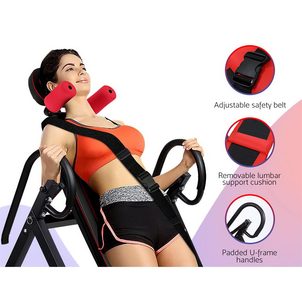 Inversion Table Gravity Exercise Inverter Back Stretcher Home Gym Black