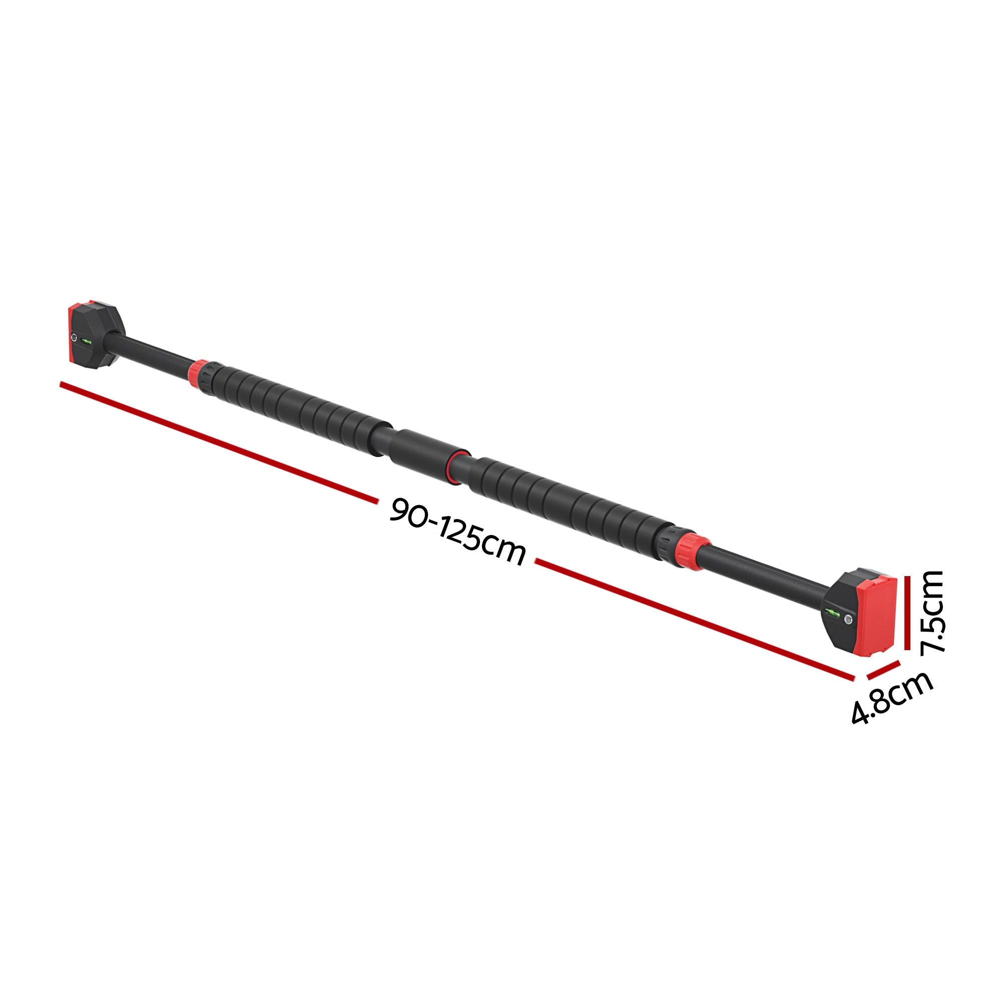 Adjustable Doorway Pull Up Bar 90CM-125CM Chin Up Bar Level Meter 300KG
