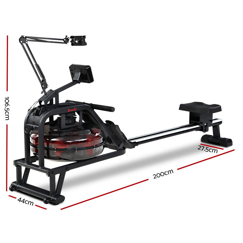Rowing Exercise Machine Rower Water Resistance Fitness Gym Home Cardio