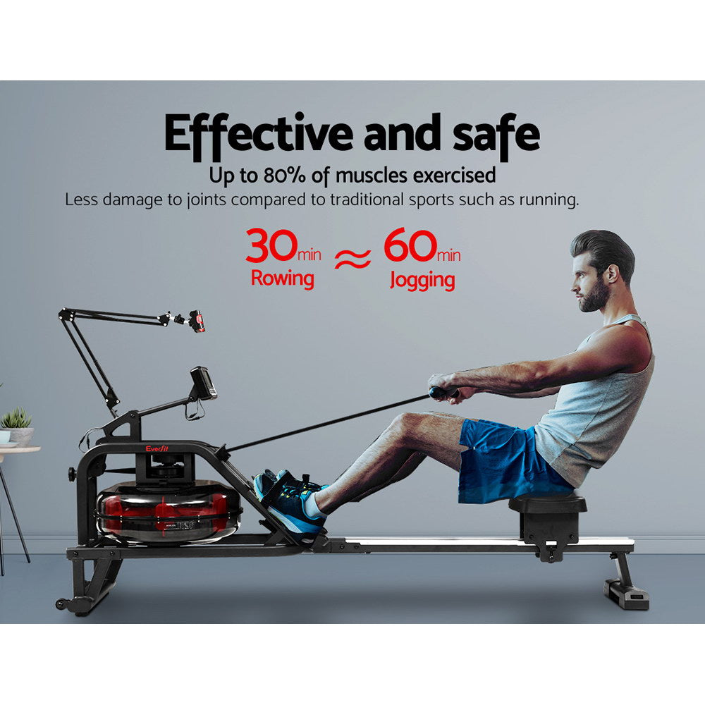 Rowing Exercise Machine Rower Water Resistance Fitness Gym Home Cardio