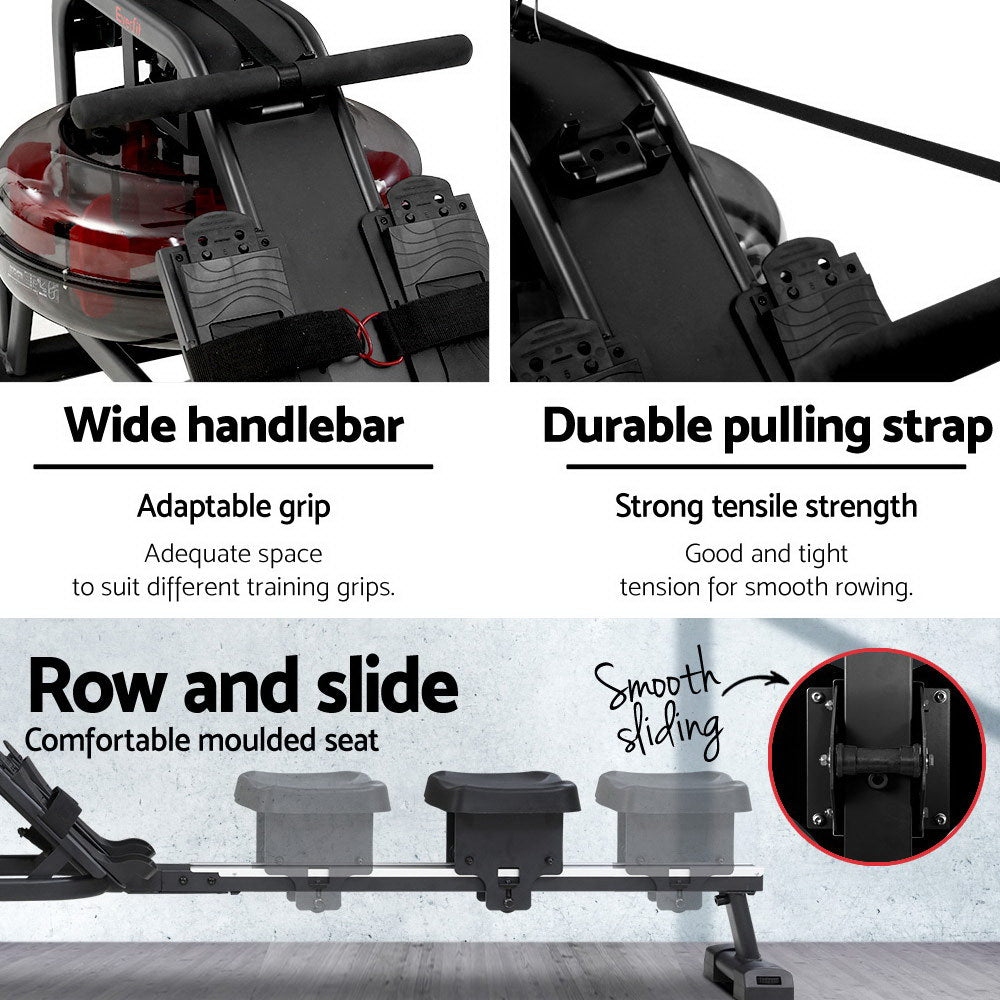Rowing Exercise Machine Rower Water Resistance Fitness Gym Home Cardio