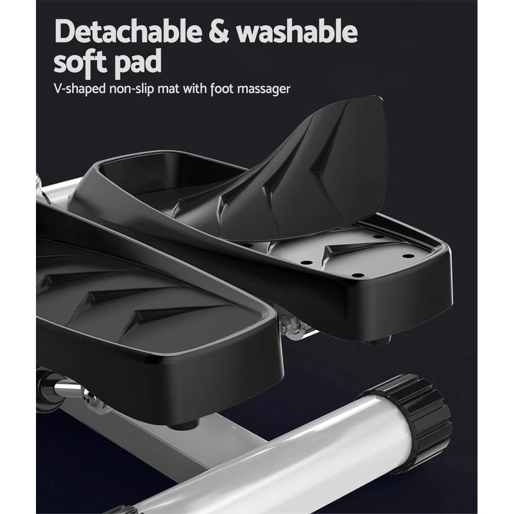 Mini Stepper with Resistance Rope Mat Folding Pedal Exercise Aerobic Trainer