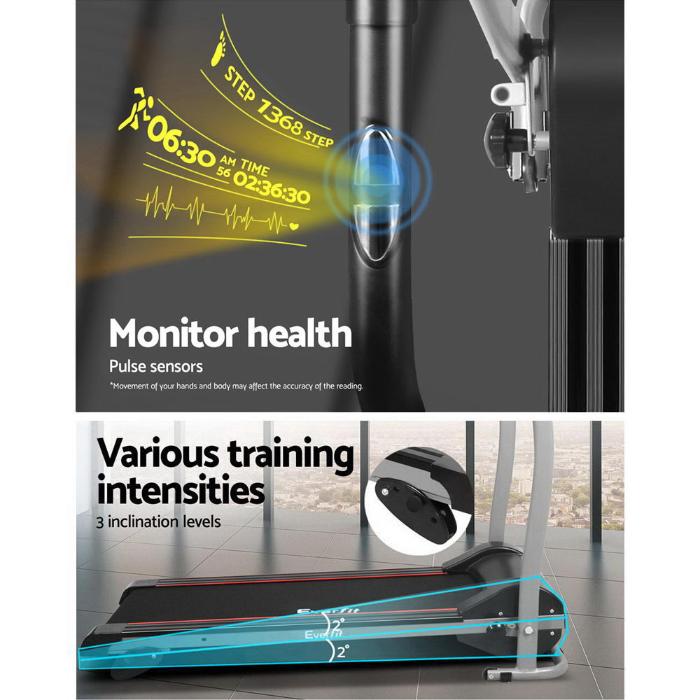 Treadmill Electric Home Gym Fitness Exercise Machine Foldable 360mm - Black