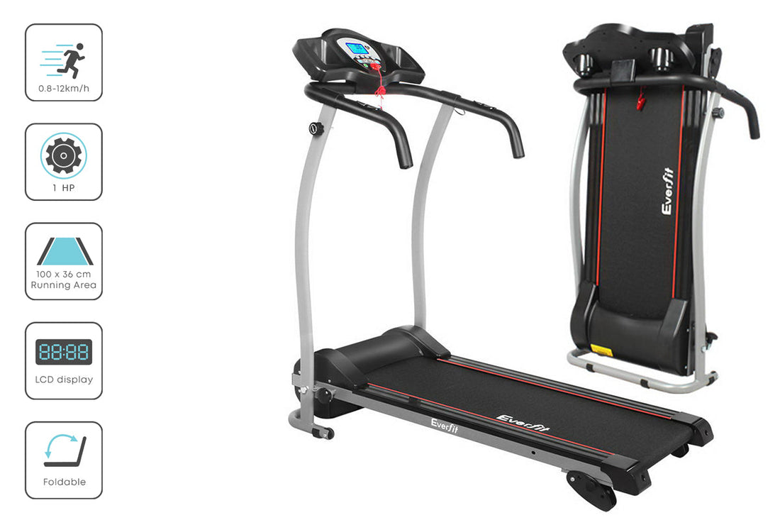 Treadmill Electric Home Gym Fitness Exercise Machine Foldable 360mm - Black