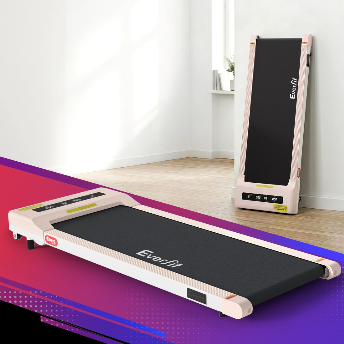 Treadmill Electric Walking Pad Under Desk Home Gym Fitness 360mm Pink