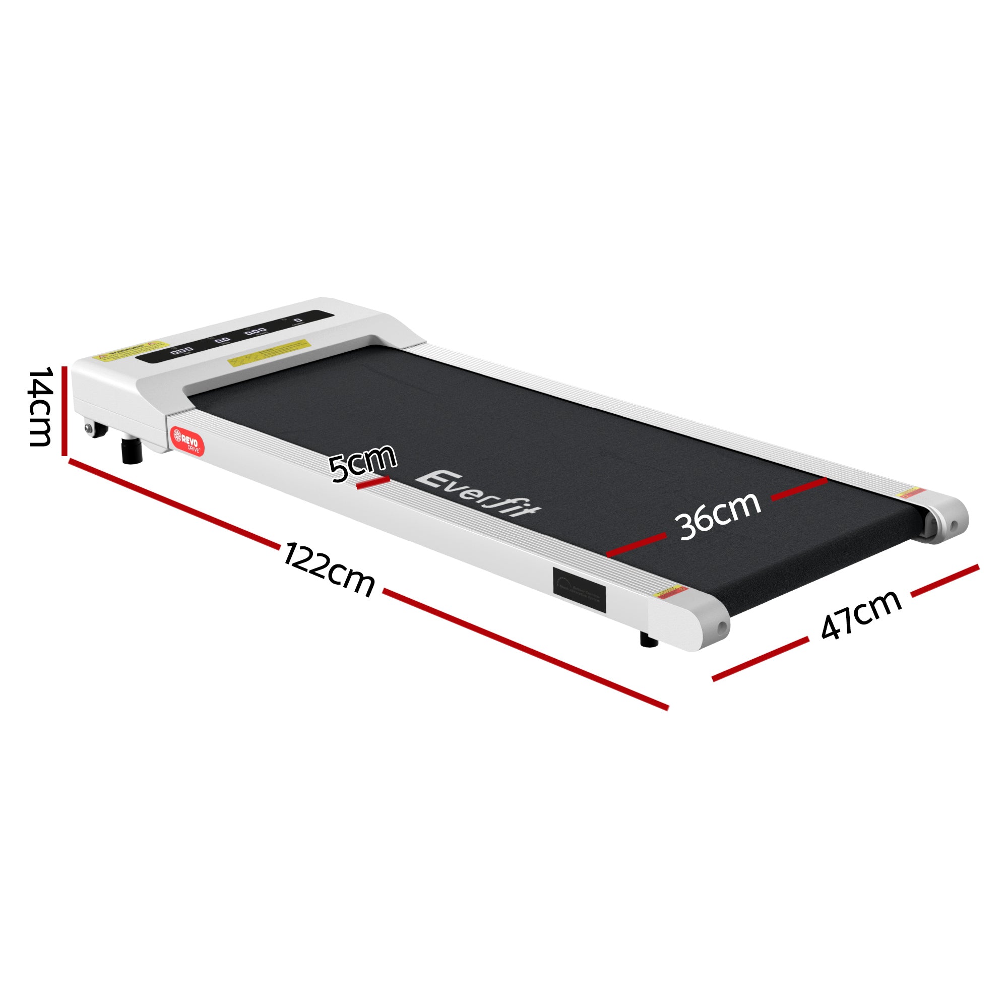 Treadmill Electric Walking Pad Under Desk Home Gym Fitness 360mm White