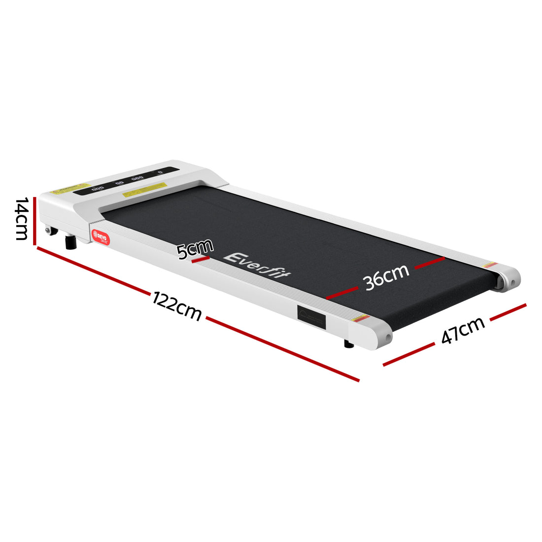 Treadmill Electric Walking Pad Under Desk Home Gym Fitness 360mm White