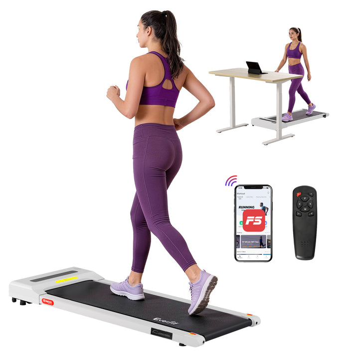 Treadmill Electric Walking Pad Under Desk Home Gym Fitness 360mm White