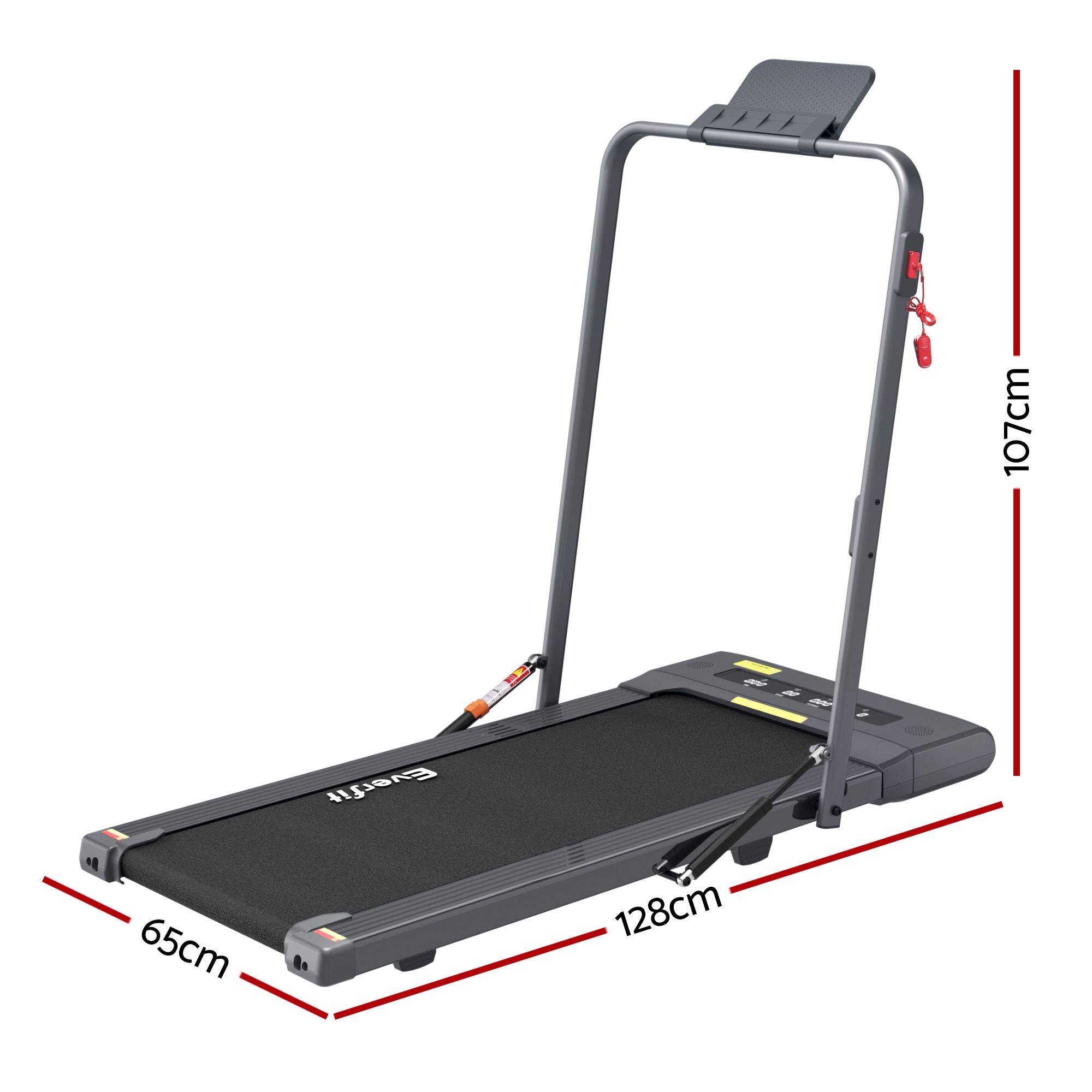 Everfit 2 in 1 Treadmill Electric Walking Pad Under Desk Home Gym Fitness 400mm Grey