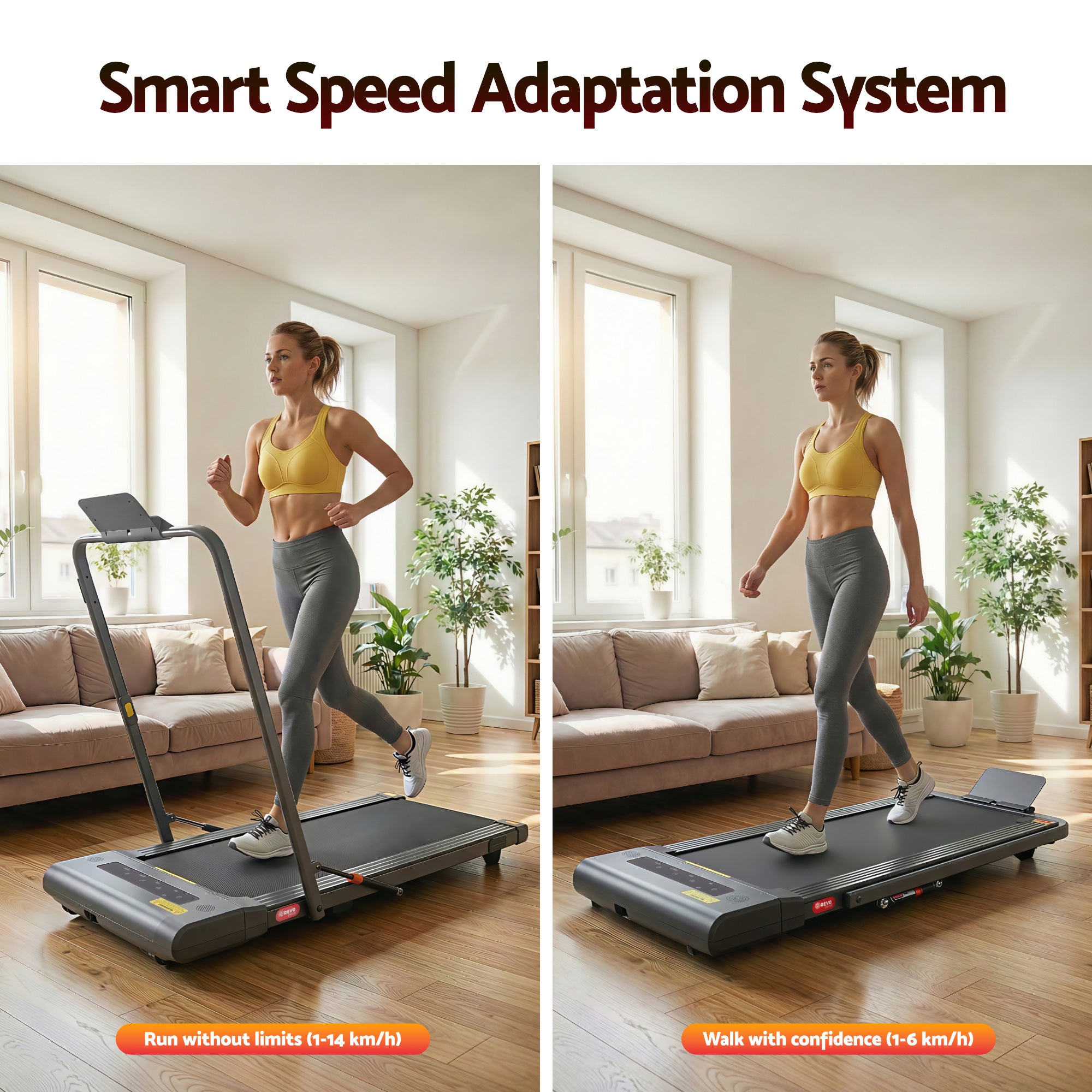 Everfit Treadmill Electric Walking Pad Under Desk Home Gym Fitness 400mm Grey