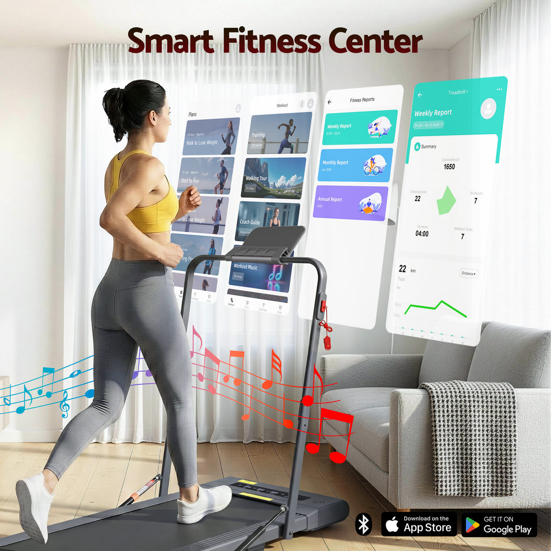 Everfit Treadmill Electric Walking Pad Under Desk Home Gym Fitness 400mm Grey