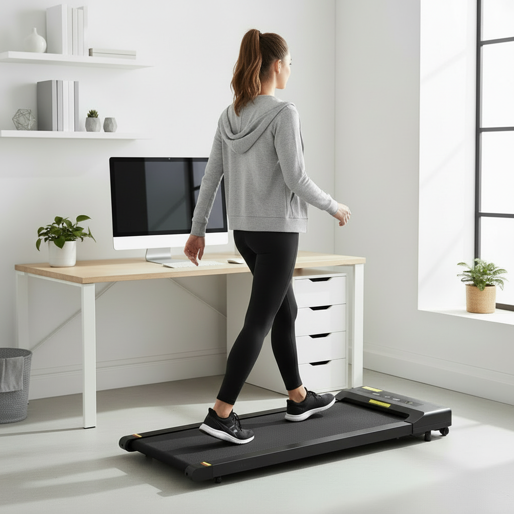 Treadmill Electric Walking Pad Under Desk Home Gym Fitness 400mm Black