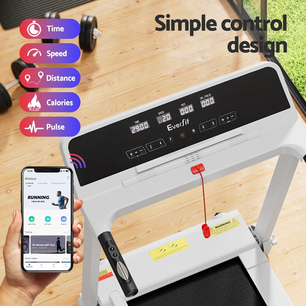 Treadmill Electric Home Gym Fitness Exercise Knob Foldable 420mm - White