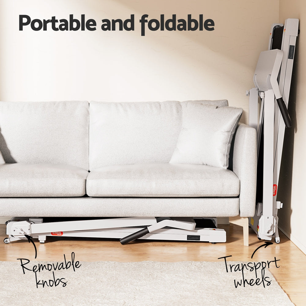 Treadmill Electric Home Gym Fitness Exercise Knob Foldable 420mm - White