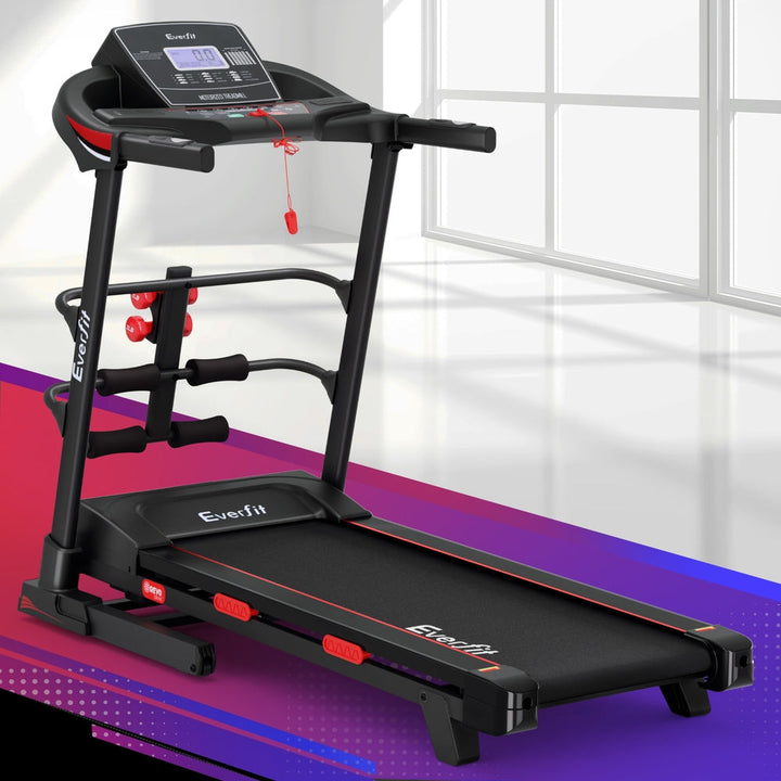 Treadmill Electric Home Gym Fitness Exercise Machine with Sit Up Bar 420mm - Black