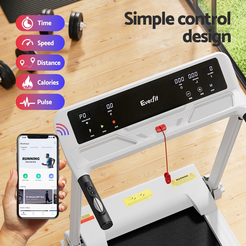 Treadmill Electric Home Gym Fitness Exercise Knob Foldable 450mm - White