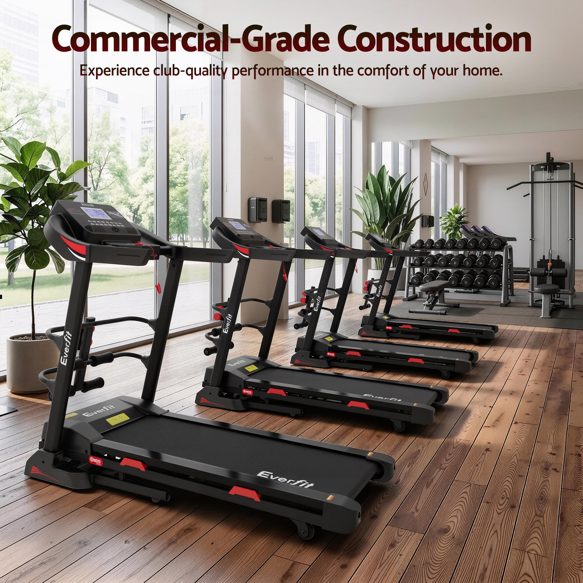 Treadmill Electric Home Gym Fitness Exercise Machine with Sit Up Bar 450mm - Black