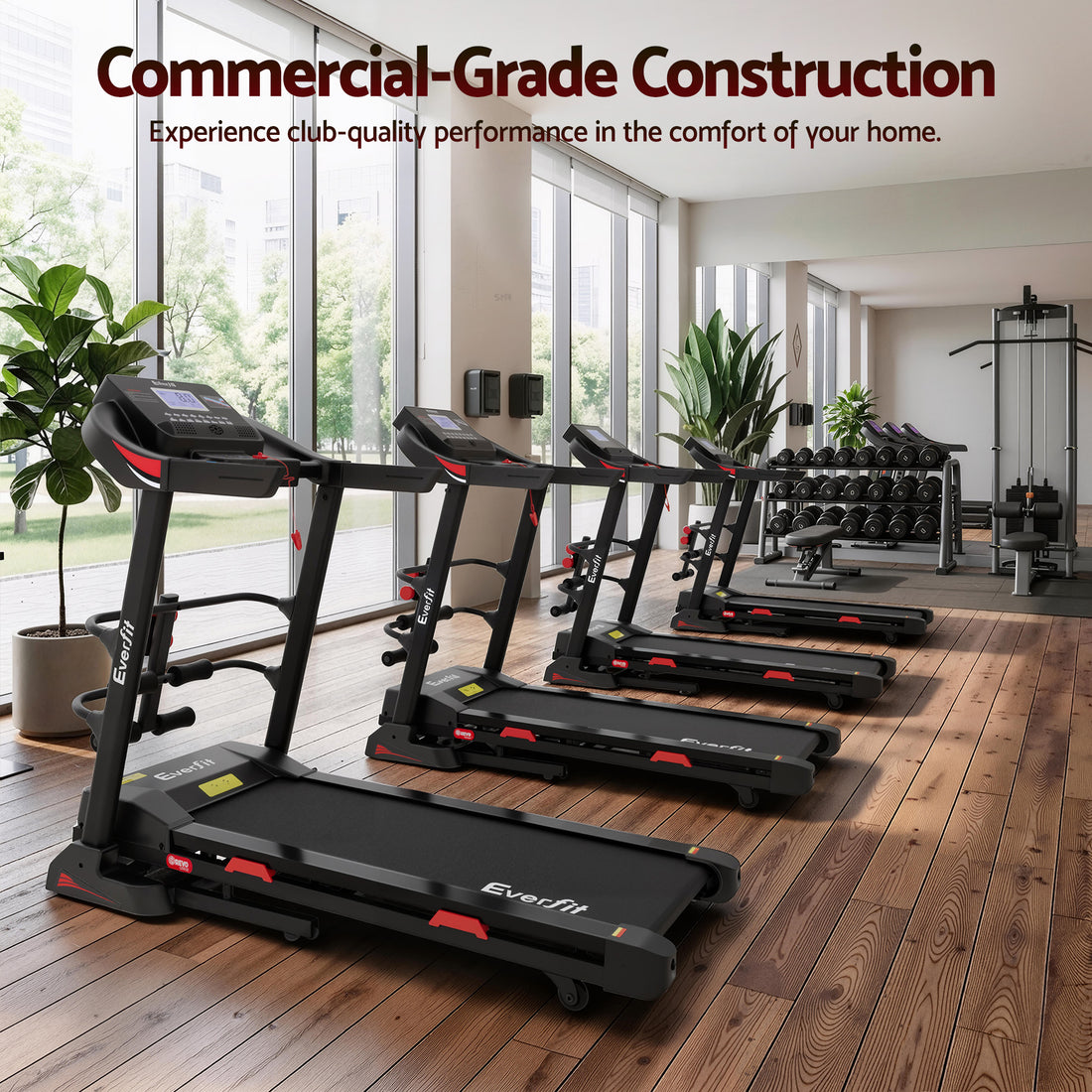 Treadmill Electric Home Gym Fitness Exercise Machine with Sit Up Bar 450mm - Black