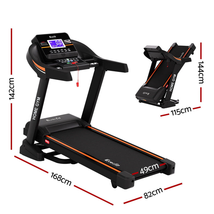 Treadmill Electric Auto Incline Home Gym Fitness Exercise Machine 490mm - Black