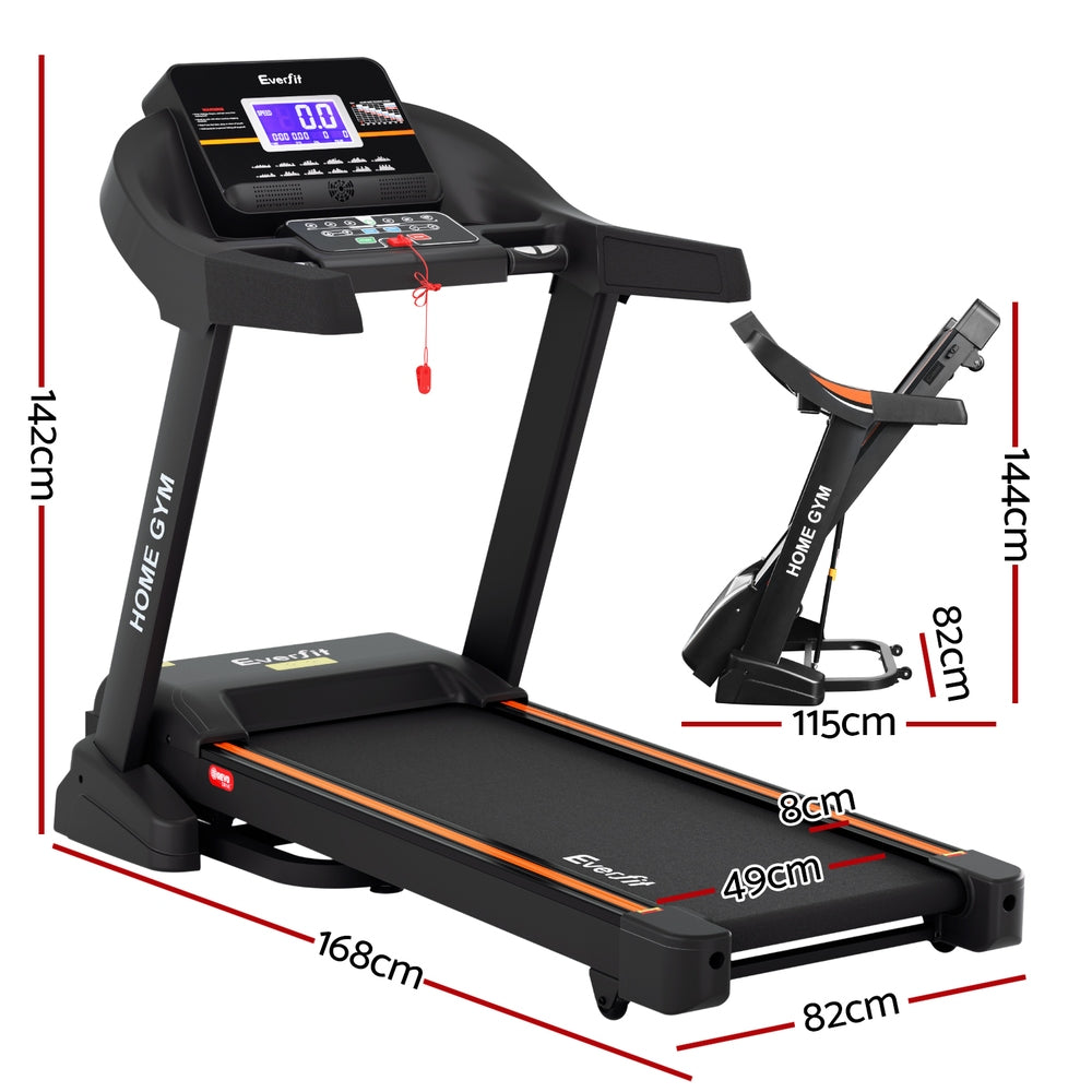Treadmill Electric Auto Incline Home Gym Fitness Exercise Machine 490mm - Black