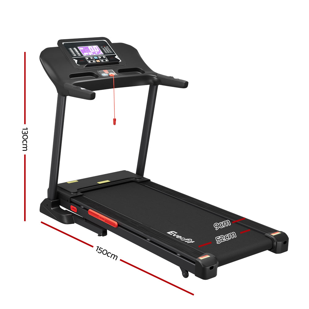 Treadmill Electric Auto Incline Home Gym Fitness Exercise Machine 520mm - Black